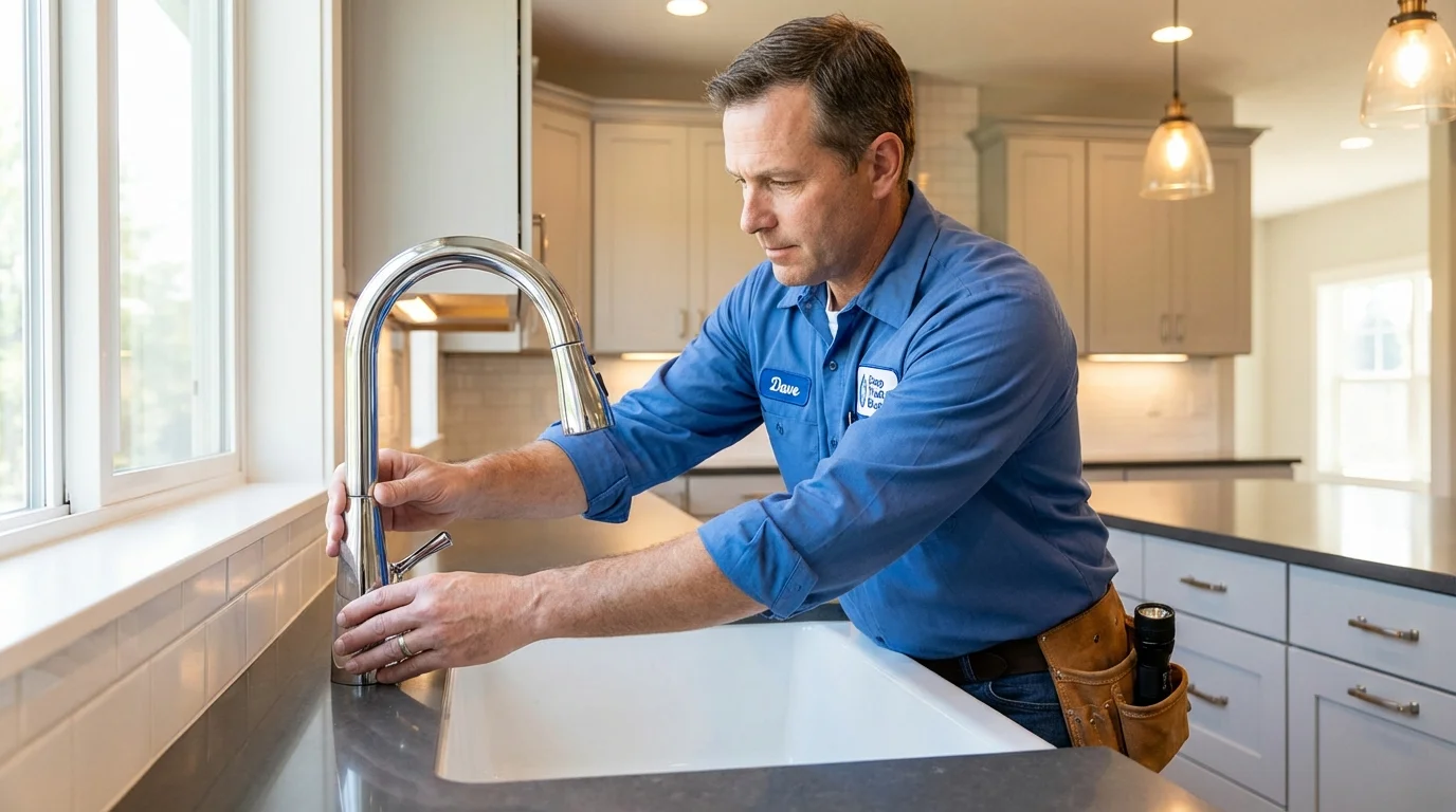 Kitchen faucet installation by Johns Plumbing LLC in Shawano
