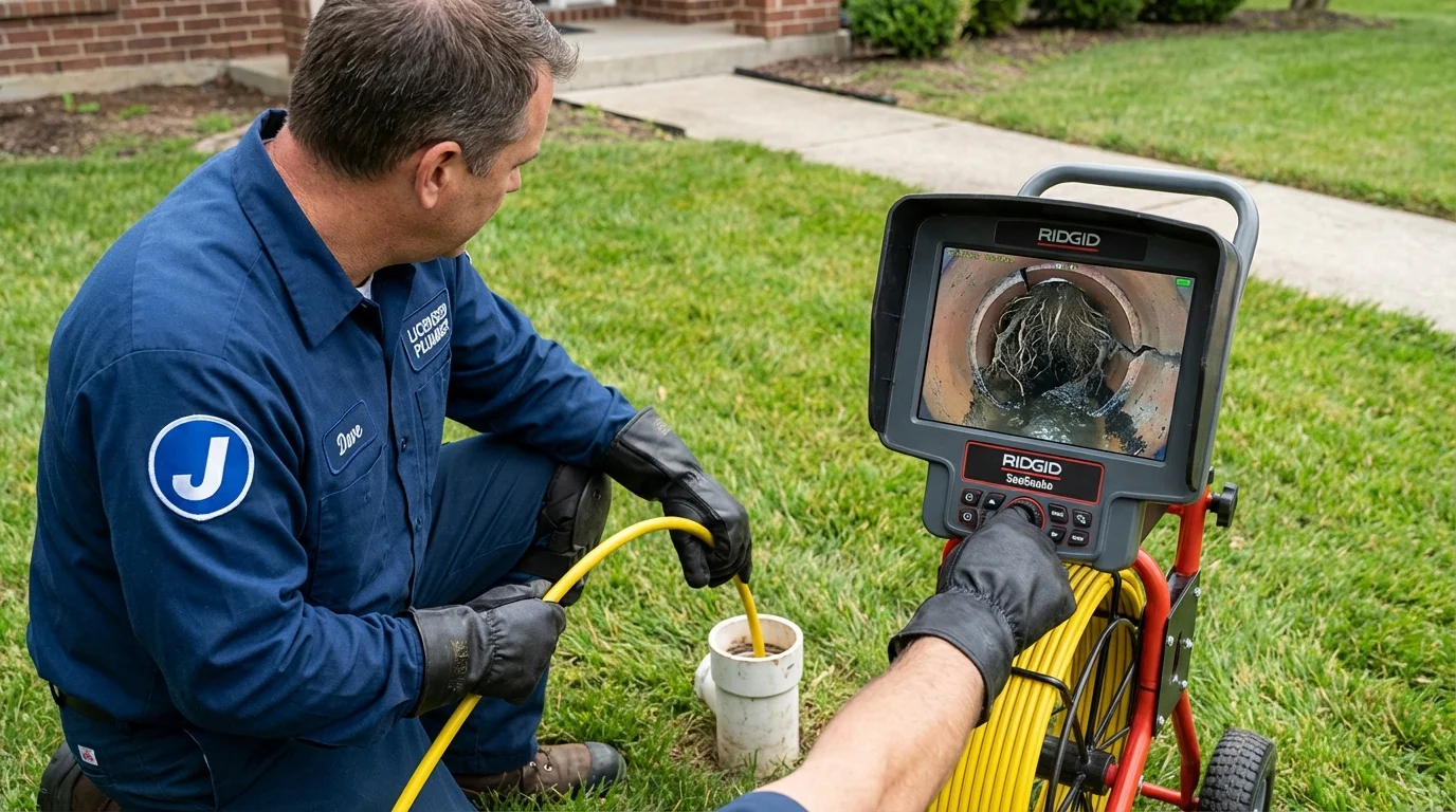 Sewer camera inspection being performed by Johns Plumbing LLC in Shawano